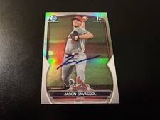 Jason Savacool Signed 2023 Bowman Chrome Refractor 1st IP Autograph Cardinals