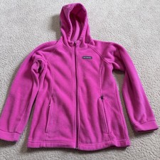 Columbia Girls' Benton Full Zip Fleece Hoodie Hooded Jacket Pink Size L 14/16