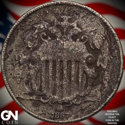 1867 Shield Nickel B1566
