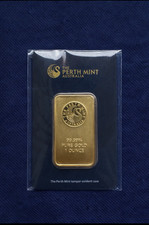 1 oz. Gold Bar - Perth Mint (Swan design, in assay) 99.99% 2500.00 per troy oz