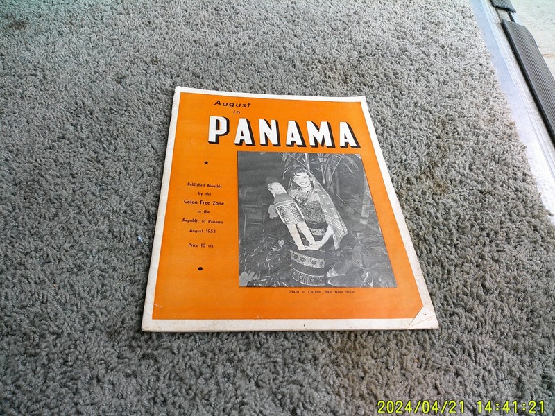 AUGUST IN PANAMA. 1953 magazine published by Colon Free Zone, Republic of Panama
