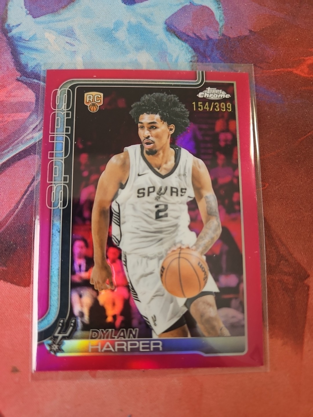 2025 Topps Chrome Dylan Harper Magenta Refractor Rookie /399 #252 Spurs RC