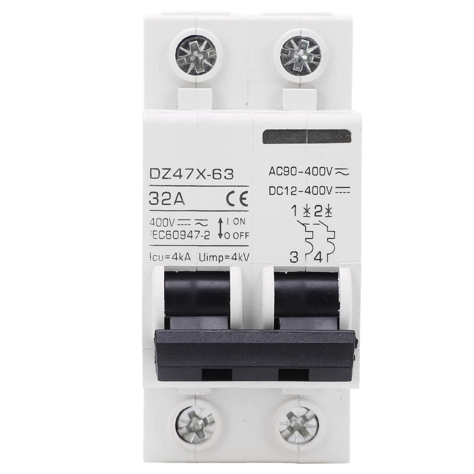 Disjoncteur miniature de rénovation 2P pour coffret électrique rail DIN