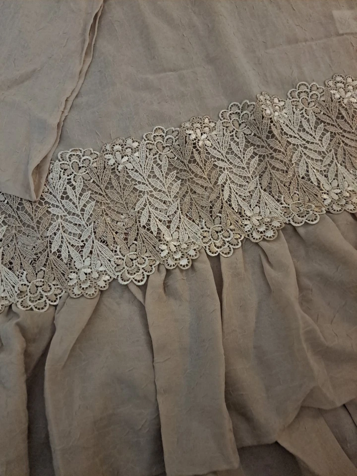 Peri Homeworks Cortina Swag Corpiño Bufanda Tiffany Beige 42x216 Extra Largo Elegante Foto 4 de 4