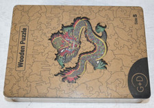 G D Puzzles for Adults - Dragon Wooden Puzzle - Unique Colorful Wooden Jigsaw...