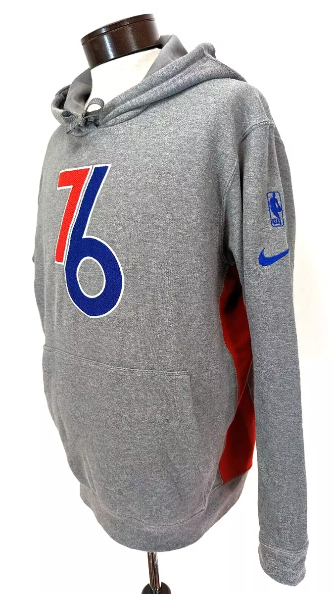 NIKE Philadelphia 76ers Sixers NBA Hoodie Sweatshirt City Edition Gray  Rocky L *