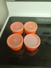 Round Orange Red Tupperware Snack Cup Dip Cup #1229 Vintage - 4 Cups — photo 4