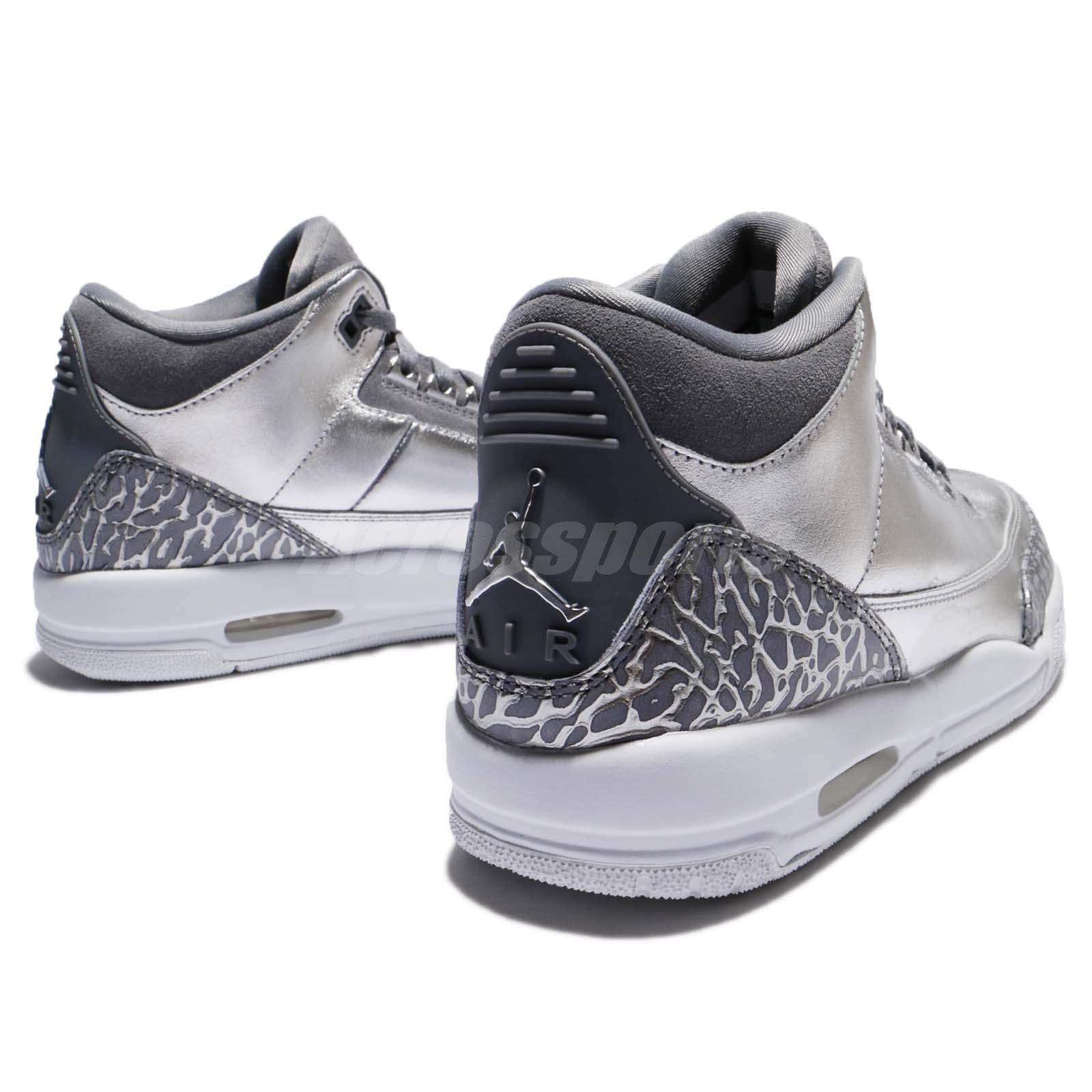Nike Air Jordan Jordan Jordan 3 Retro PREM HC III AJ3 Chrome Silver Kid Women shoes AA1243-020 b43eb2 Nike Air Jordan Jordan Jordan 3 Retro PREM HC III AJ3 Chrome Silver Kid Women shoes AA1243-020 b43eb2
