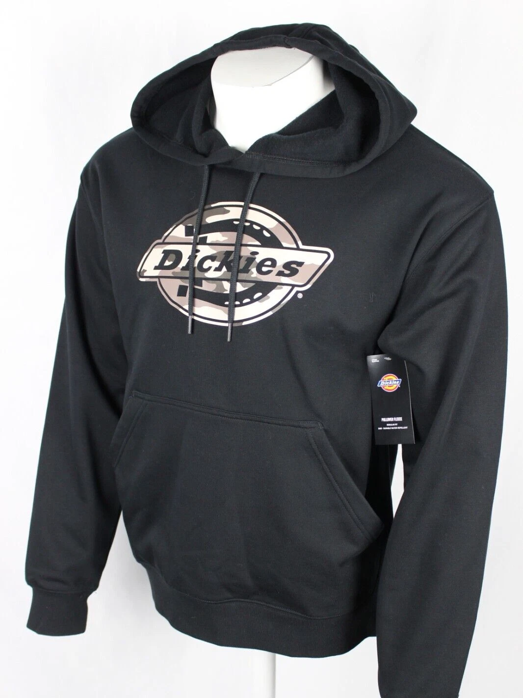 Dickies Men's Hoodie Water Resistant Camo Graphic Fleece Black TW22CIK