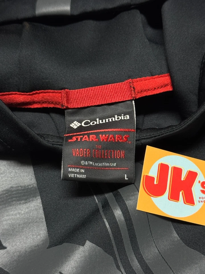 NEW Star Wars Columbia Hoodie Kids Youth Large Black Darth Vader Pullover Red - Image 3 of 4