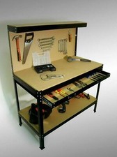 Garage Work Bench Storage Pegboard Shelf Table Workshop Drawer Steel Workbench