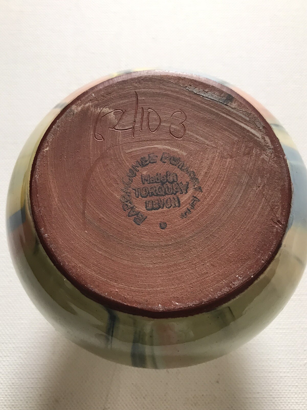 Babbacombe Pottery Colour Splash Vase Barrett Priddow Torquay, Devon England