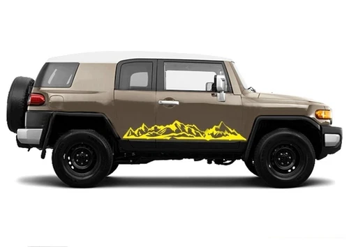 2PCS Racing Sport Graphic Mountain Sticker for Toyota FJ Cruiser Side Door Decal - Picture 1 of 10