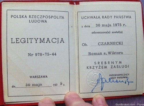 Poland, Golden & Silver Merit Cross awarded to Czarnecki Roman in 1975 & 1984. - Picture 4 of 4