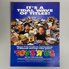Toys 'R' Us Vidéo Jeu Supermarché Nintendo Sega 1993 Vintage Rétro Publicité