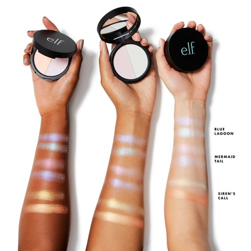 E.L.F ELF PRISMATIC HIGHLIGHTING HOLOGRAPHIC DUO HIGHLIGHTER POWDER PINK ORANGE - Picture 3 of 9