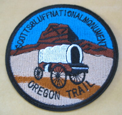Aufnäher Patch Oregon Trail Scotts  Bluff National Monument Planwagen USA