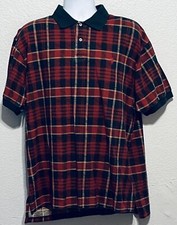 Vintage Polo Ralph Lauren Polo Short Sleeve Shirt Plaid Red Large Made in USA
