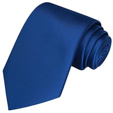 Solid Satin Tie Pure Color Necktie Mens Ties  Gift Box Royal Atlantic Blue