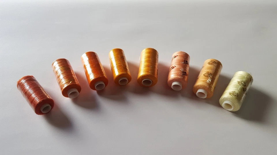 Máquina de coser de mano hilo 8 carretes naranja sombra 40/2 poliéster 400 m ... - Imagen 2 de 4