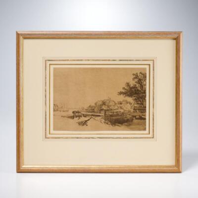 Quintessa Art Collection Framed Rembrandt River Amstel Reproduction COA