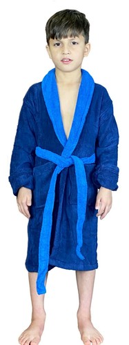 Kinder 100% Frottee Baumwolle Bademantel für Jungen Mädchen Schalkragen Morgenmantel Nachtwäsche - Bild 14 von 22