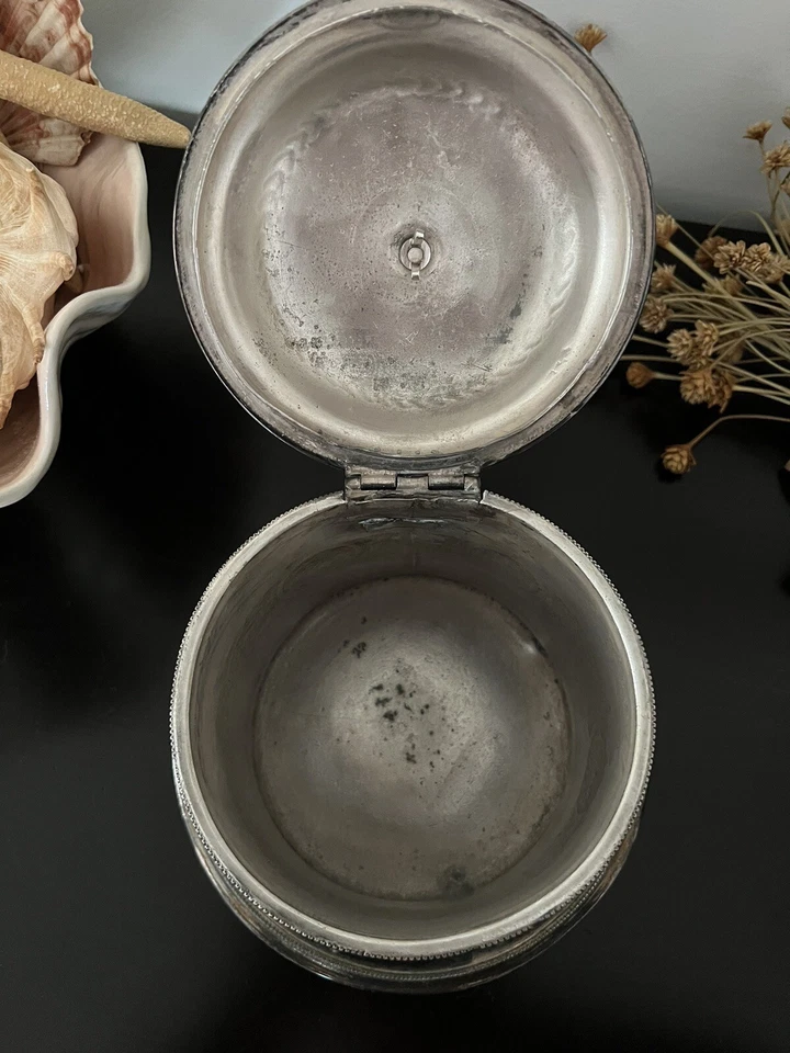 CAJA GALLETAS TABACO. COBRE PLATEADO. SHEFFIELD INGLATERRA. CIRCA 1860 Foto 3 de 4