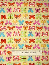 Butterflies Butterfly Fly Yellow Cotton Fabric Timeless Treasures C3750 YARD