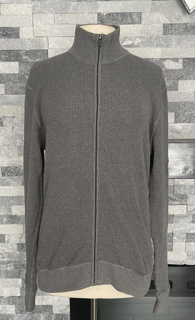 Michael Kors Sweater Men’s M Full Zip Thermal Light Gray