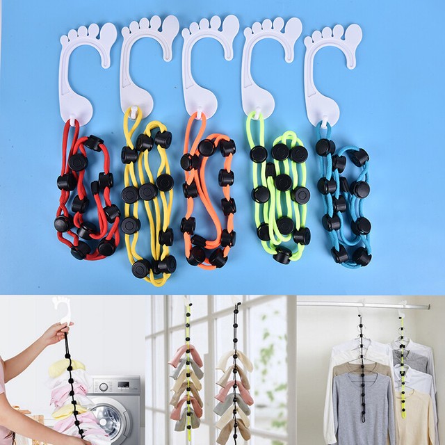 Sock Laundry Helper Storage Hangers, Closet Organizer, Easy Clips Locks