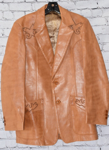 STETSON Distressed Leather Men's Western Jacket Blazer 40 - Picture 2 of 13