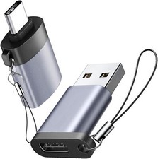 USB to USB C Adapter, USB C Male to USB 3.0 Female 2 Pack, C Female to A Male Ch