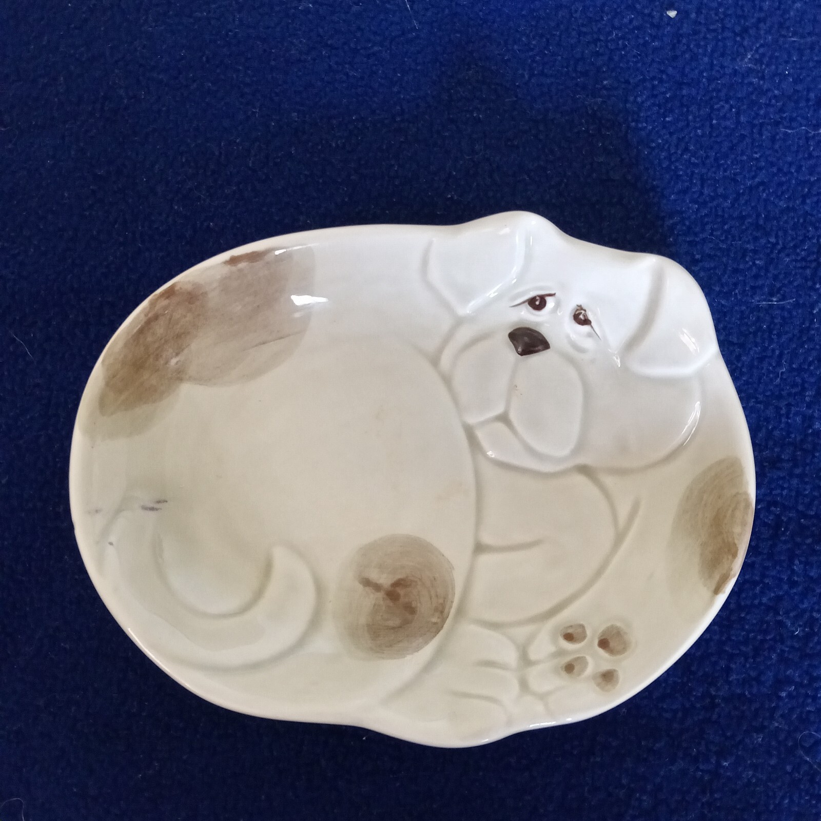 Vintage Fitz & Floyd, Hand Painted Doggie Dish, 1979 Trinket, Candy, Jewelry,