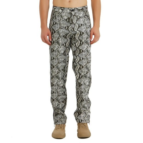 Mens Snakeskin Printed Straight Skinny 