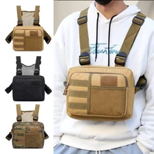 Men's Tactical Chest Rig Bag Recon Kit Pack Combat Front Chest Pouch Fanny Pack