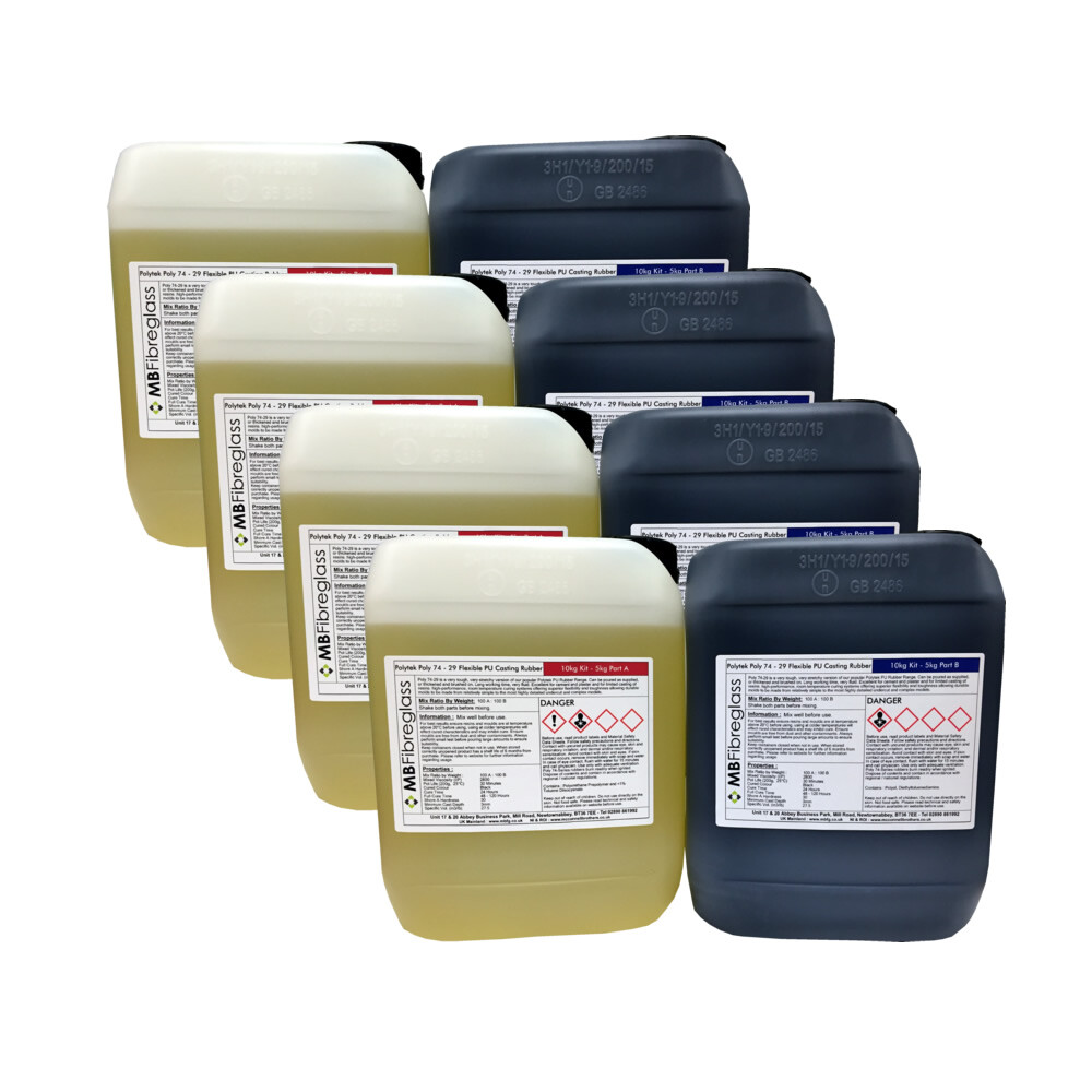 Polytek Poly 74-29 Flexible Concrete Moulding Rubber Shore A29 - 40kg