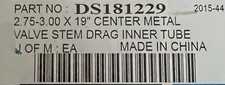 NOS Heavy Duty Motorcycle 19” Inner Tube 2.75/3.00”-19 CMV 99-6192CMV-BX72