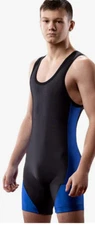Matman Illinois Wrestling Singlet - ROYAL BLUE/BLACK