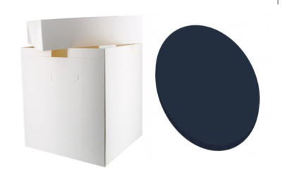 MASONITE Kuchenbrett (5 mm) und weiß HOCH Kuchenbox (14''X14''X14'')-14'' - MARINEBLAU