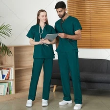 Scrubs Uniform Short Sleeve Nursing Uniform Pet Shop Medical Surgery Workwear US