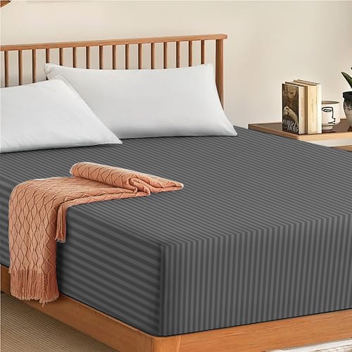 Egyptian Stripe Fitted Sheet 30 Cm Deep Bed Sheets Single Double King Super King - Picture 92 of 125