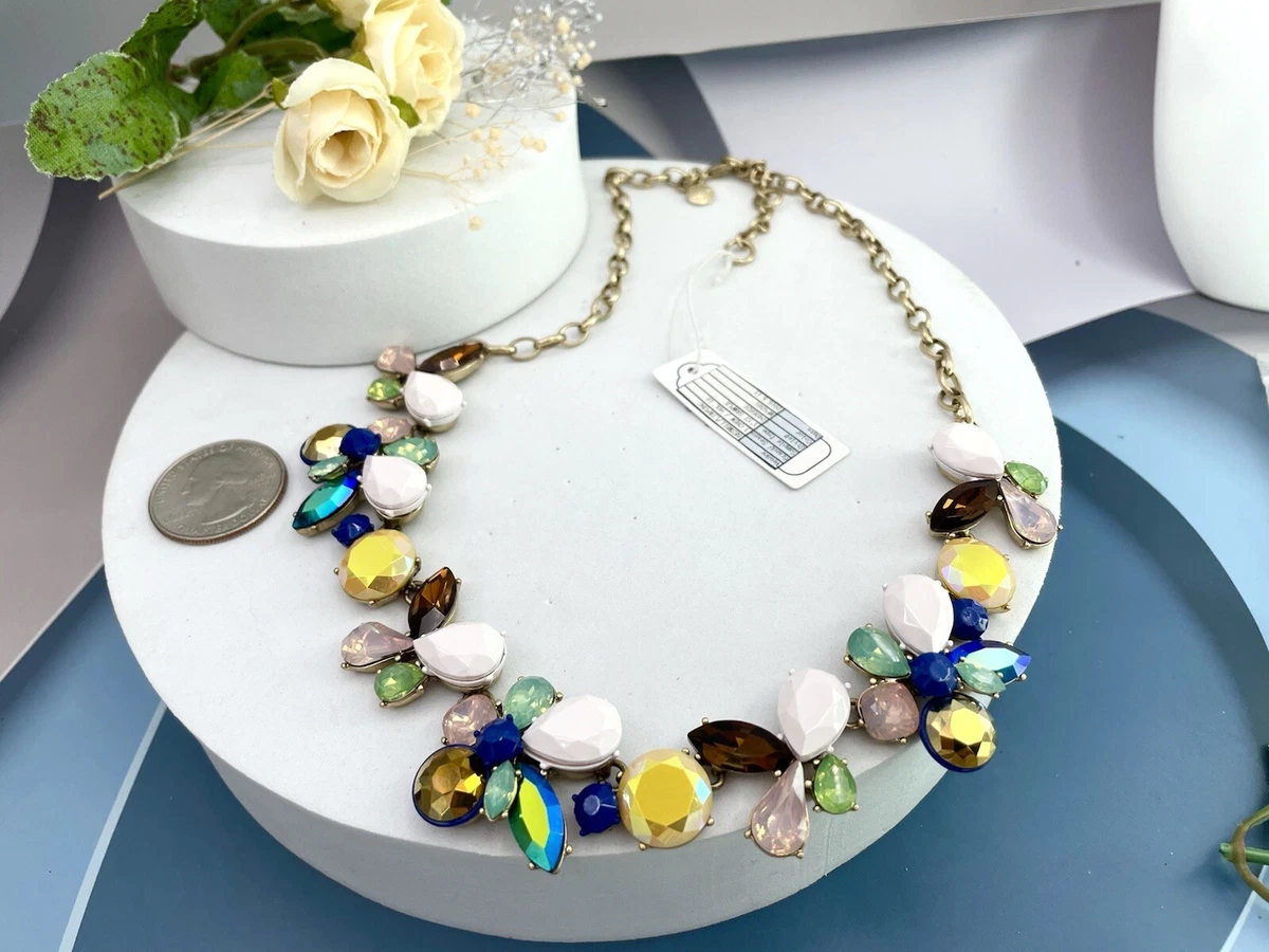 J crew crystal shop flower necklace