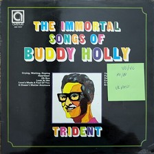 Trident The Immortal Songs Of Buddy Holly Vinyl Record LP VG/VG AVE0137 1973
