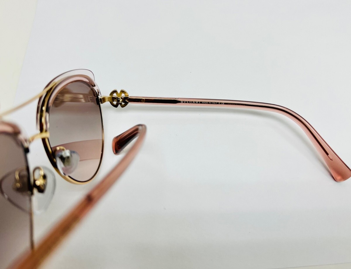 BVLGARI DIVAS DREAM BV6164B Rose Gold Crystal Flower Pink Aviator