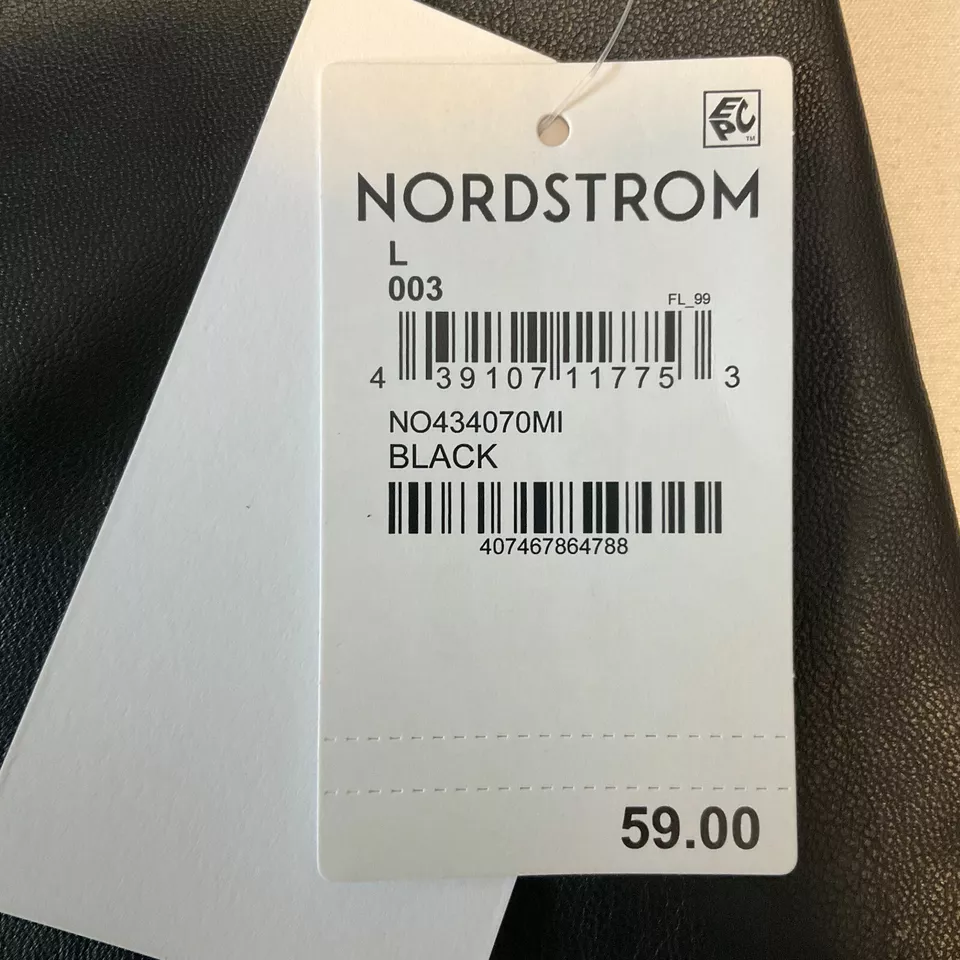 Leggings Nordstrom para mujer talla L negro imitación cuero Foto 3 de 4