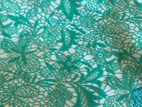 Esley BRIGHT Green lace open back textured Small S dress - Picture 6 of 6