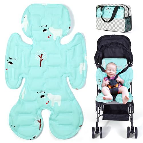 Car Seat Cooling Pad for Toddler, Double Sided Universal Blue Bear