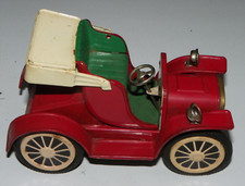 Vtg 6" Painted Steel Toy Antique Convertible Open Top Car-Friction-Made in Japan