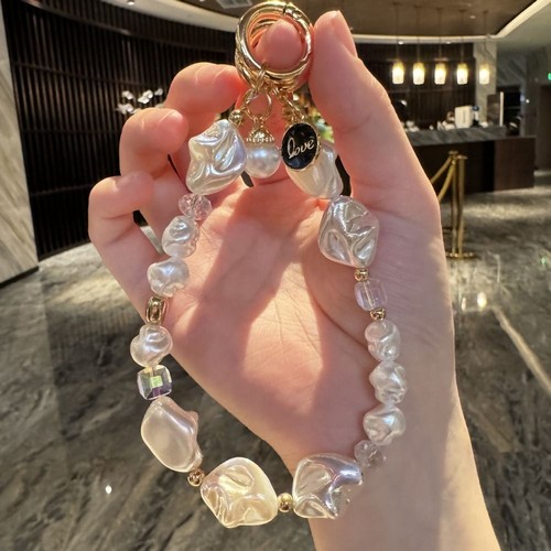 Anti-lost Phone Lanyard Peal Beaded Pendant Lanyard Cute Phone Wrist Strap - Photo 10 sur 13