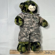 Build A Bear Camo Teddy Bear Plush American Soldier US ARMY DIGITAL CAMO UNIFORM